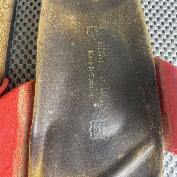Birkenstock Madrid Sandals Womens 37 Red Buckle Slide On Casual Made In Germany - Picture 13 of 15